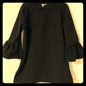 Black Mini dress with ruffle sleeves